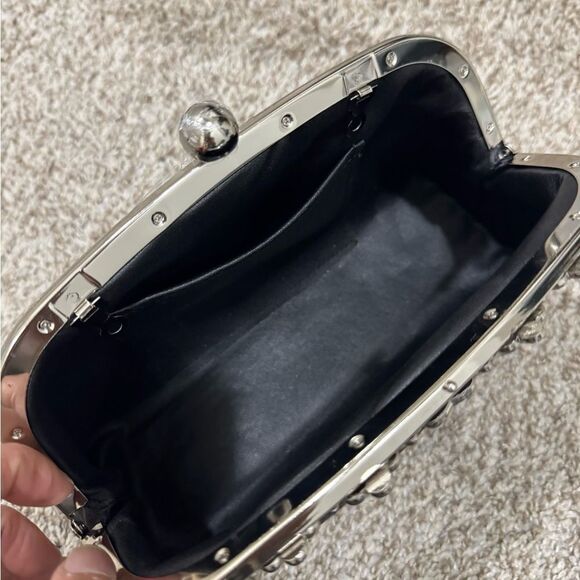 Black Genuine Togo Calfskin Handmade Push-lock Clutch/Wristlet/Evening Bag - Picture 4 of 10
